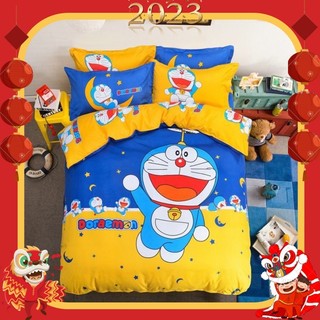 Bộ chăn ga gối cotton tina dành cho bé , bộ 4 món chăn ga gối cao cấp đầy đủ kích thước trải nệm 1m2, 1m4, 1m6, 1m8, 2m