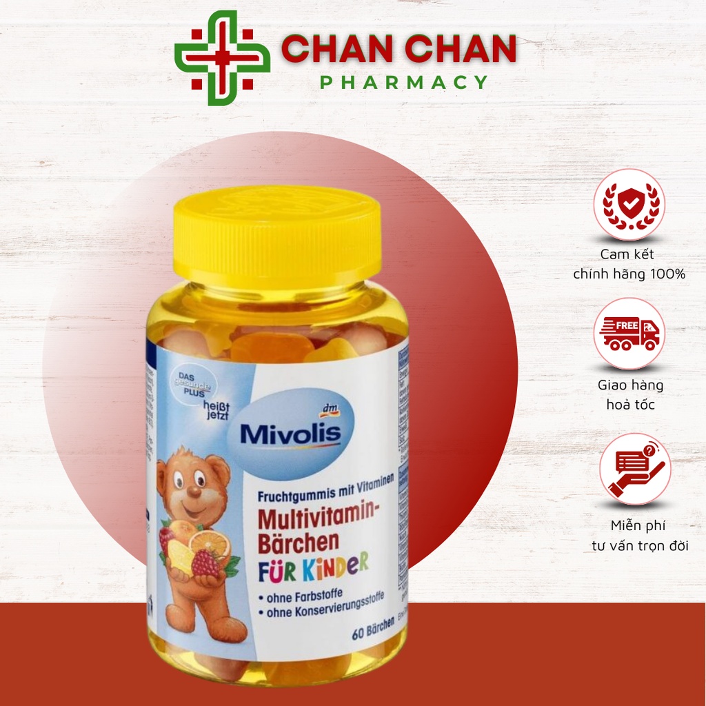Kẹo Gấu Của Đức Mivolis Multivitamin Barchen Vị Trái Cây, 60 Viên Giúp Trẻ Ăn Ngon Miệng, Tăng Sức Đề Kháng