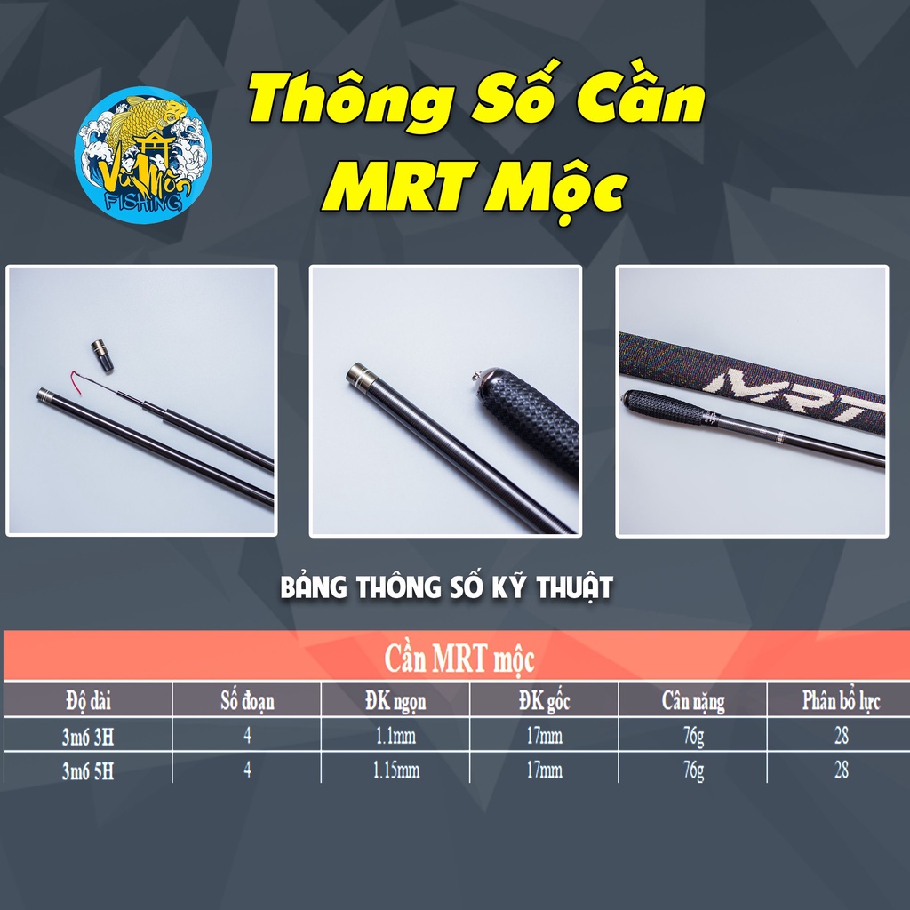 Cần Câu Tay Câu Đài cần diếc MRT 3m6 3H-5H  Vũ Môn Fishing