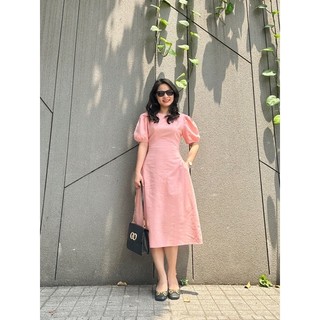 Đầm midi linen 2 lớp - Trang nhã xinh xắn
