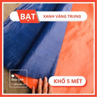 Bạt Xanh Vàng Trung, Che Nắng Che Mưa Đa Dụng Đã Được May Viền 140gr/m2