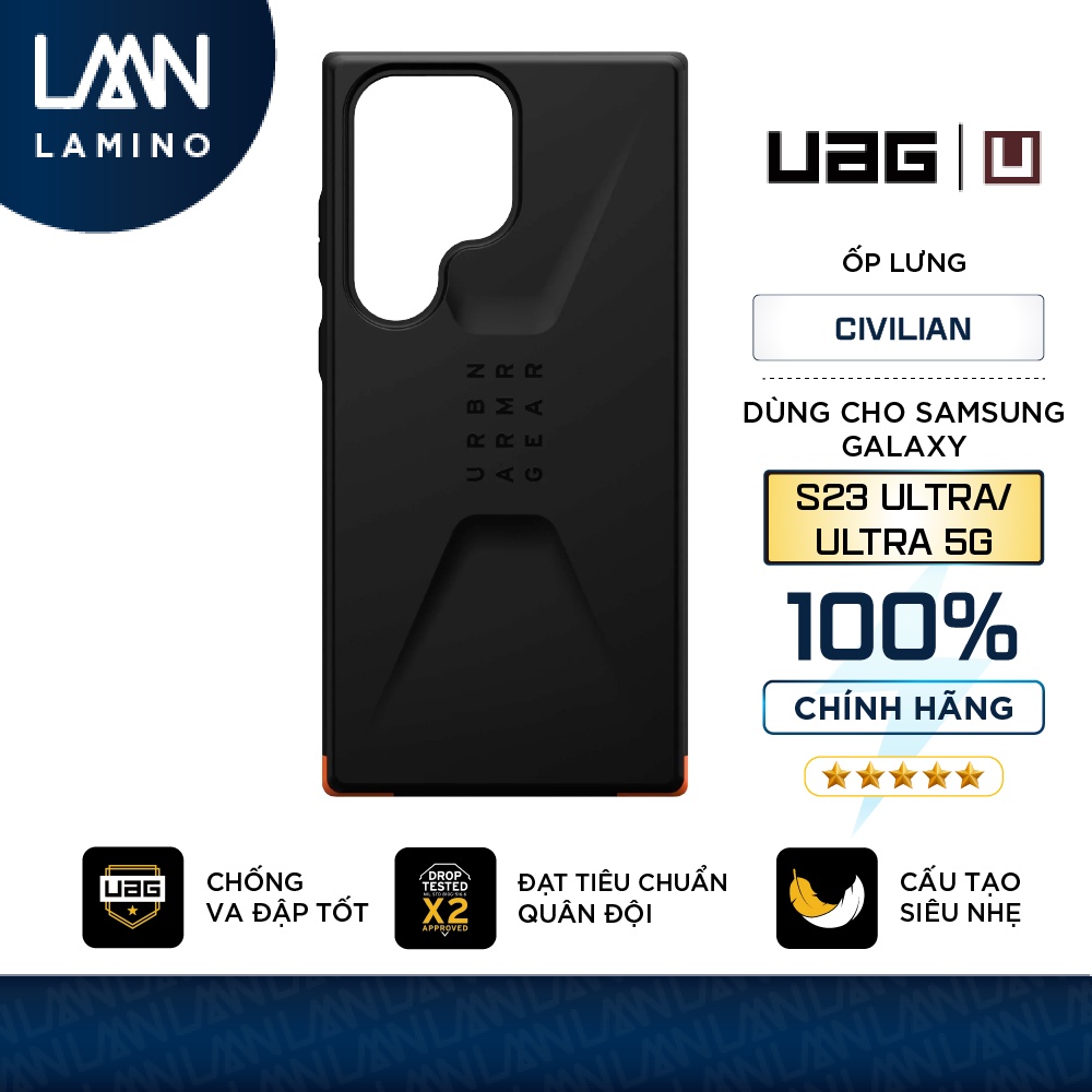 Ốp lưng UAG Civilian cho Samsung Galaxy S23 Ultra/S23 Ultra 5G  LAMINO