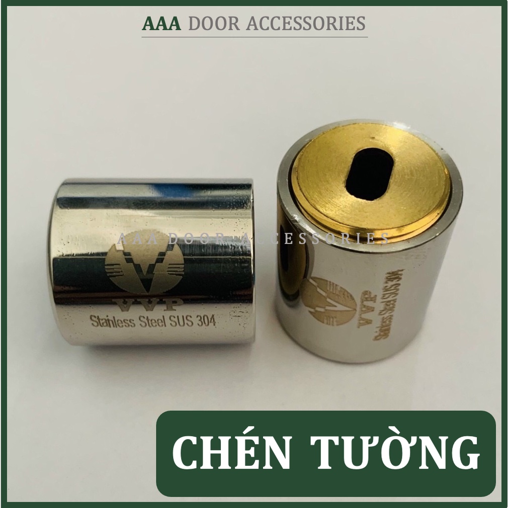 Chén tường giữ đầu ống inox phi 19 VVP Trắng bóng - Định vị (chống rung) phi 19, co sống phi 19