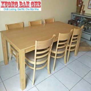 Bộ bàn ăn cabin 1m6 6 ghế màu vàng: hcm biên hòa bình dương