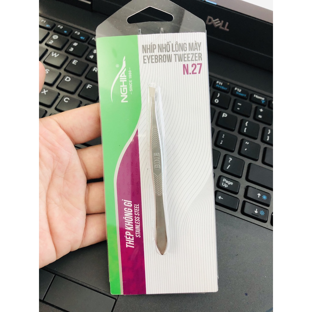Nhíp Nhổ Lông Mày N27 Đầu Xéo - Kềm Nghĩa