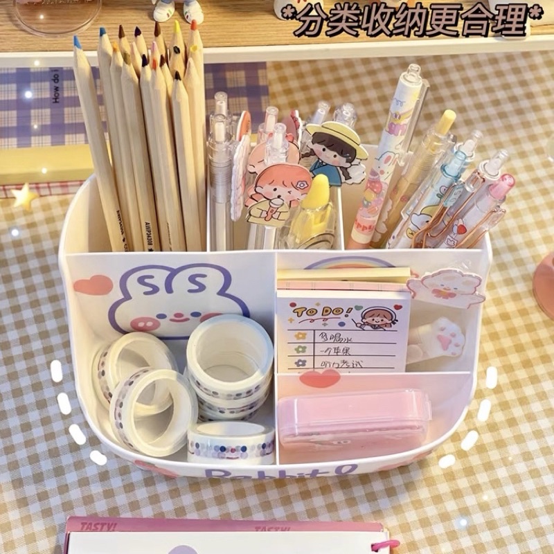 Hộp Đựng Bút Để Bàn Lưu Trữ Văn PHòng Phẩm Tặng Kèm Sticker Dễ Thương
