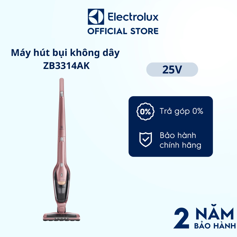 Máy hút bụi không dây 2 trong 1 Electrolux Ergo-Rapido 25V - ZB3314AK - Đầu hút dễ dàng xoay 180°, hiệu suất mạnh mẽ