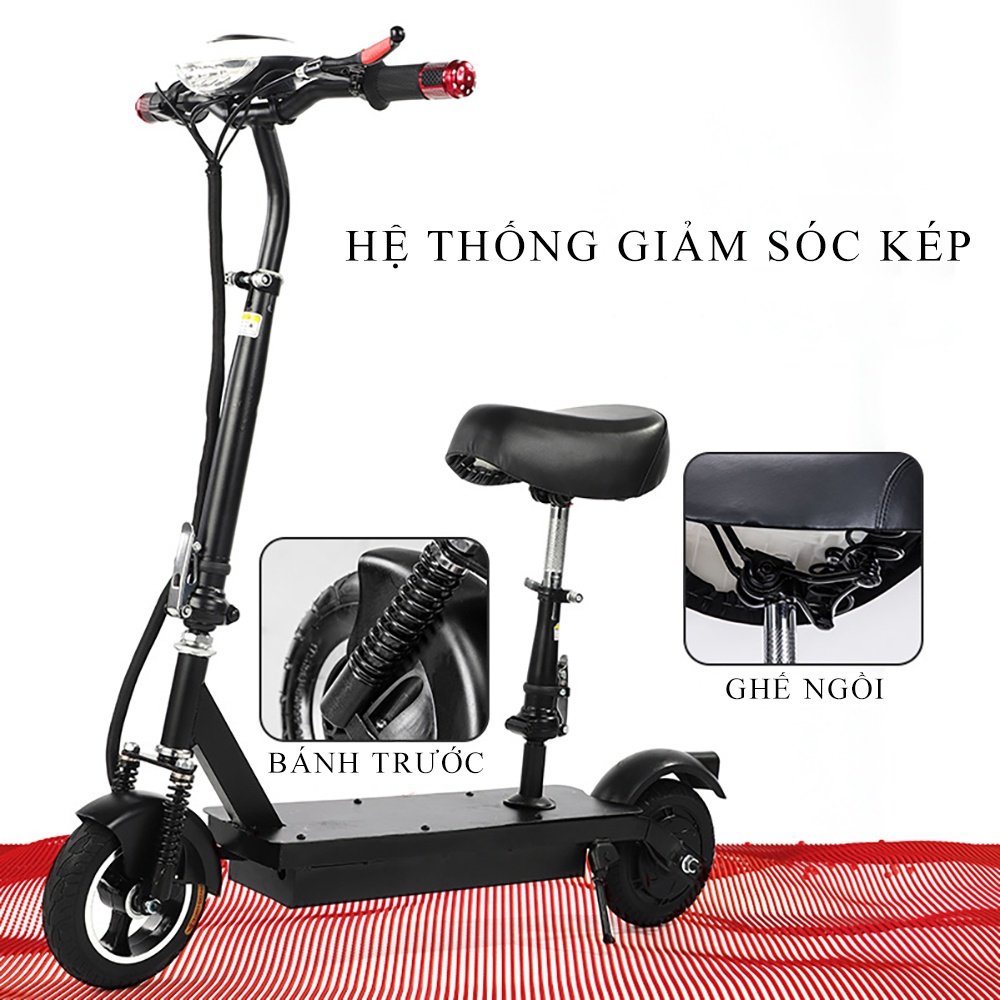 Xe điện mini E- SCOOTER phiên bản cao cấp gấp gọn, động cơ khỏe tải tr