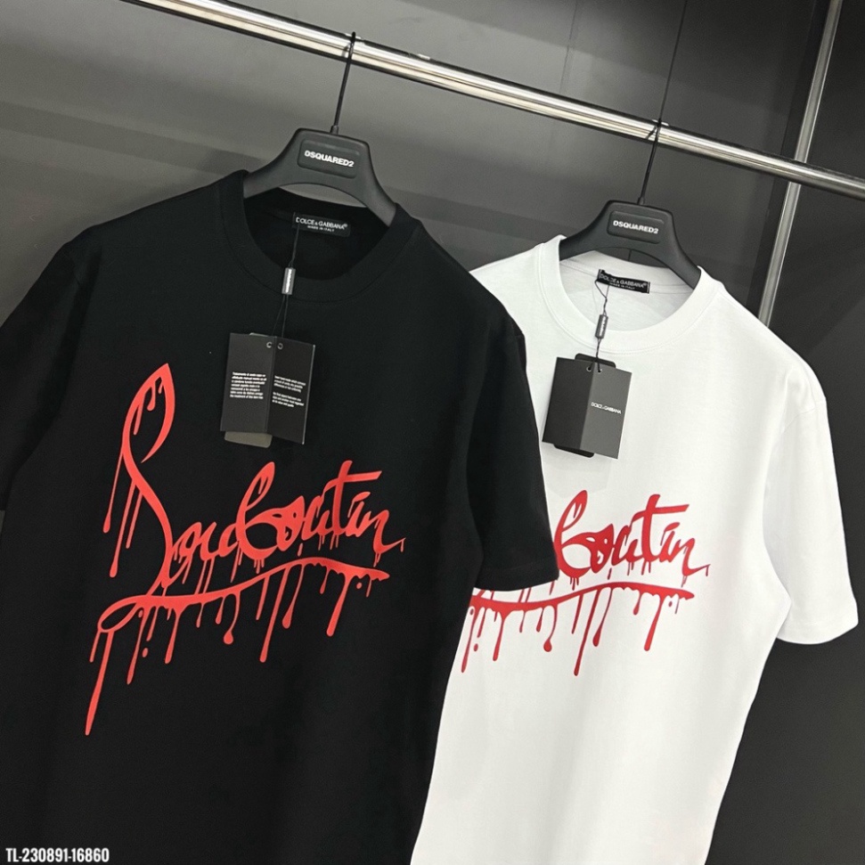Áo phông Louboutin chảy mực nam nữ in 2 mặt. Áo Phông Loubotin Unisex Nam Nữ hotrend quảng châu