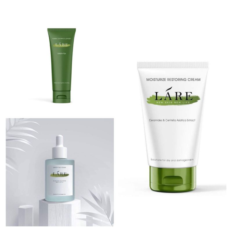 Combo 3 Dưỡng Da Ban Đêm Kem Dưỡng Trắng + Serum Phục Hồi B5 + Sữa Rữa Mặt Láre