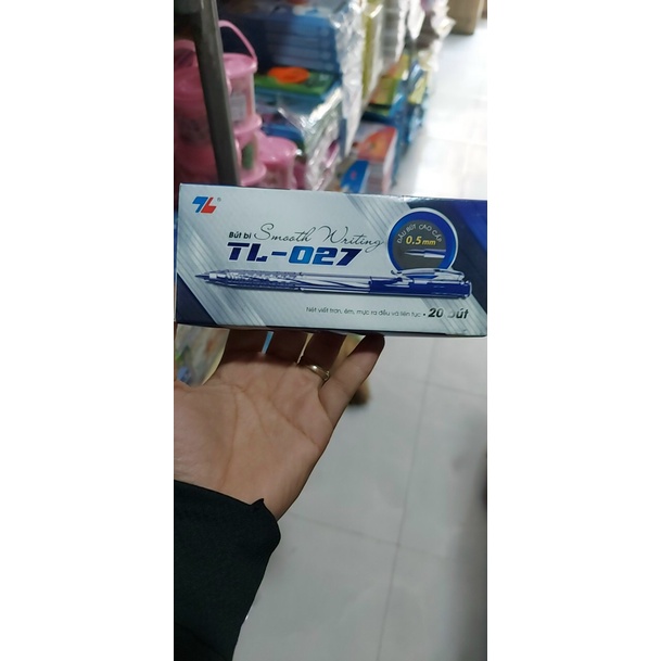 Bút Bi Thiên Long TL-027 - Bút Bi Xanh Đen Đỏ Ngòi Nhỏ 0.5mm - Hàng Loại I