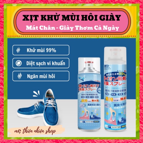 Chai Xịt Hết Mùi Hôi Giày Dép, Ngừa Hôi Chân ,Tủ Kệ Để Giày Công Nghệ Nano Bạc không gây kích ứng da, dung tích 260ml 4.
