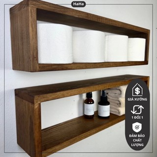 Kệ gỗ để giấy nhà vệ sinh treo tường giá gỗ decor trang trí nhà cửa nhiều màu KGTT10