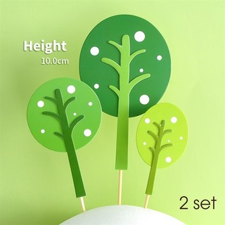 Set que cắm giấy 6 cây xanh tròn chấm bi