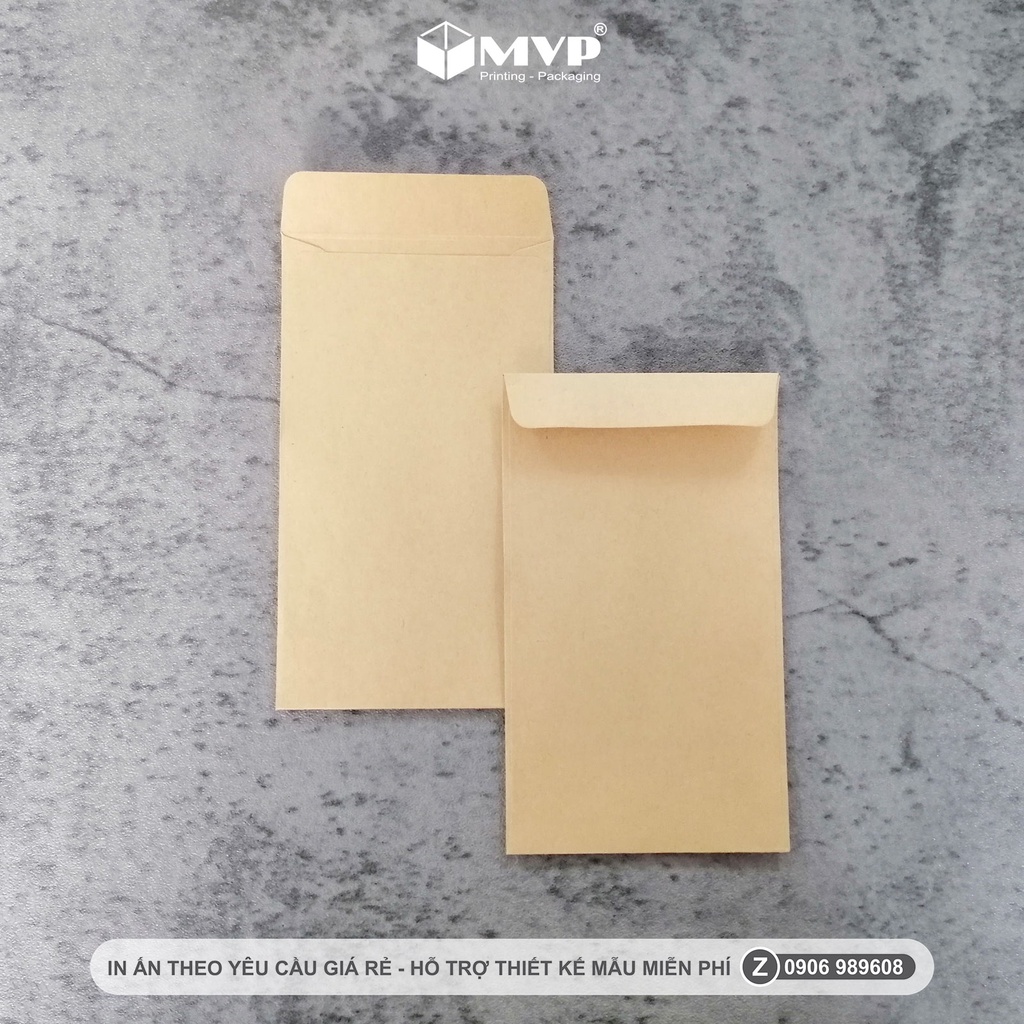 Bao thư giấy kraft dành cho thiệp cảm ơn và danh thiếp, Bao thư Kraft mini nhiều kích thước [50 cái]