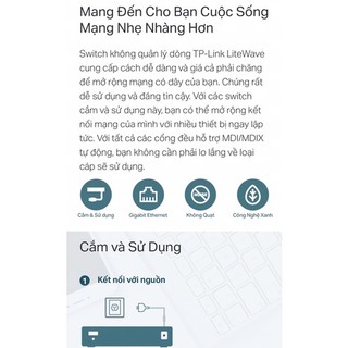 switch TP-link Ls1005G 5 cổng Gigabit 10/100/1000Mbps