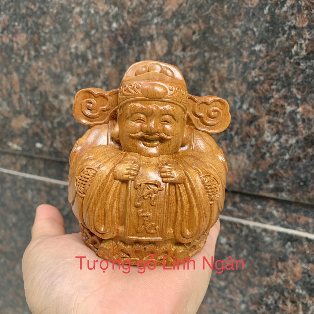 Tượng thần tài mini, thần tài chibi, thần tài để xe ô tô cao 9 cm