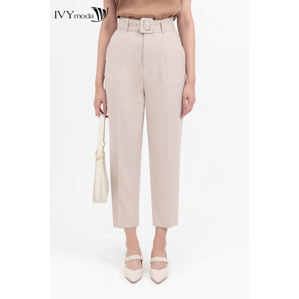 Quần baggy phối đai nữ IVY moda MS 22M8250