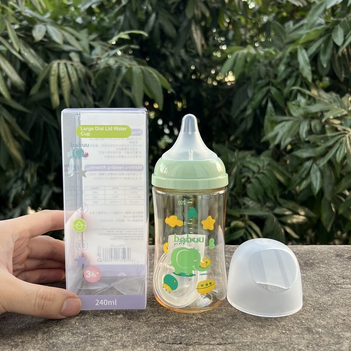 Bình sữa Babuu Baby Nhật Bản cổ rộng PPSU 90ml, 120ml, 160ml, 240ml, 300ml cho bé sơ sinh  Homedy Kids