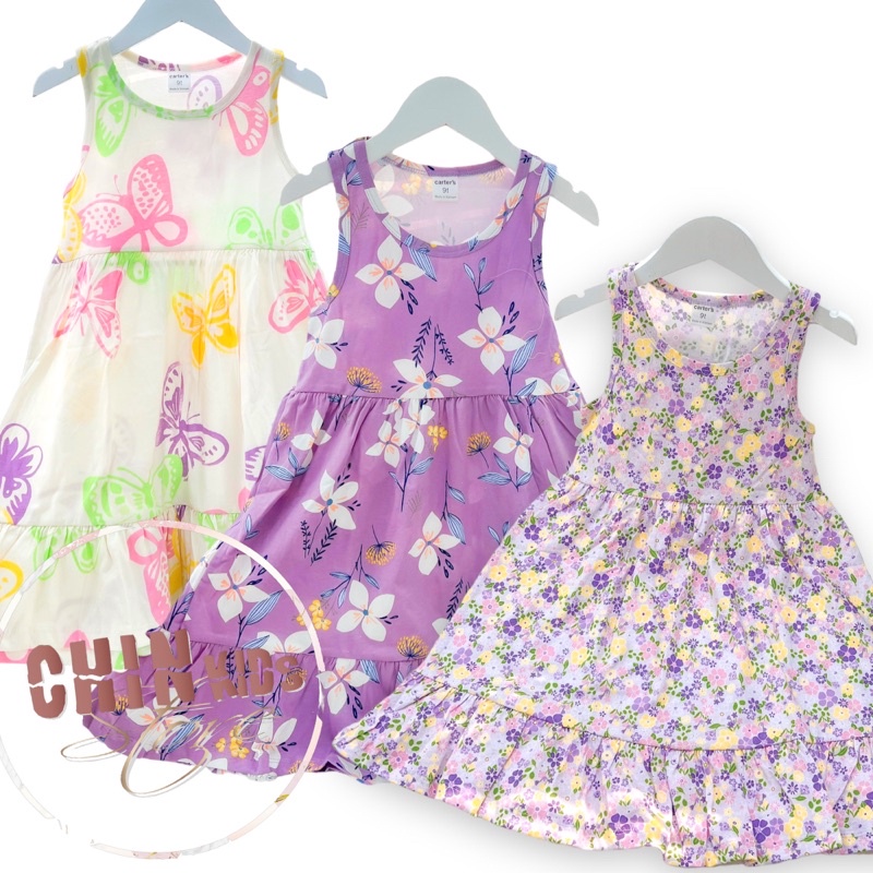 Váy bé gái cotton thun sát nách ba lỗ đuôi cá dáng xòe VNXK size đại xuất dư 6 7 8 9 10 11 tuổi [V18]