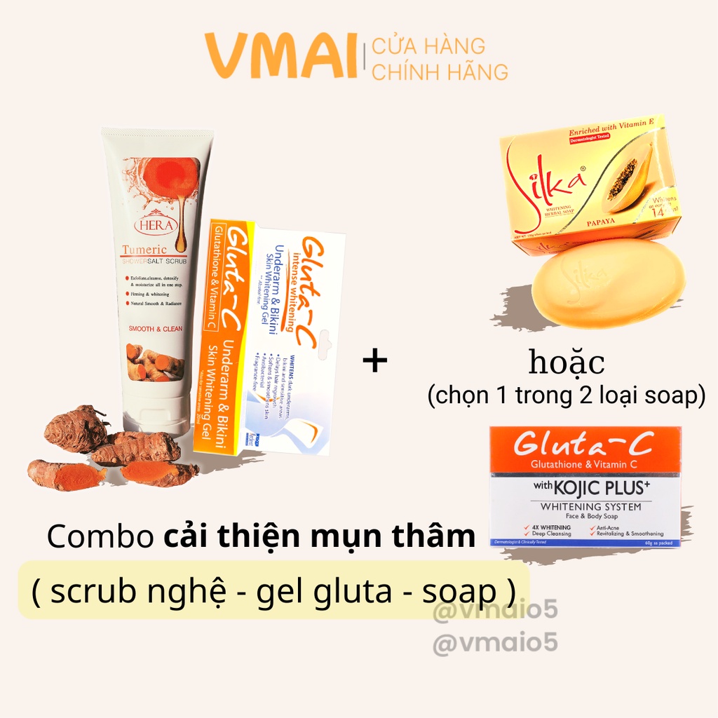 COMBO 3 sản phẩm Dưỡng Da : Scrub Nghệ+Soap+Gel