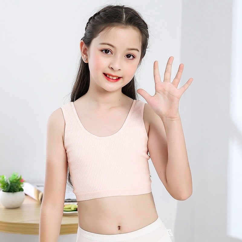 Áo Ngực Cotton Vải Mềm Thoáng Mát Cho Bé Gái 8-12 Tuổi