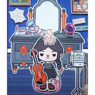 ĐỒ CHƠI BÚP BE GIẤY phù thuỷ Wednesday