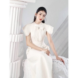 LAVIEM - Đầm dáng dài trắng kem Godiva