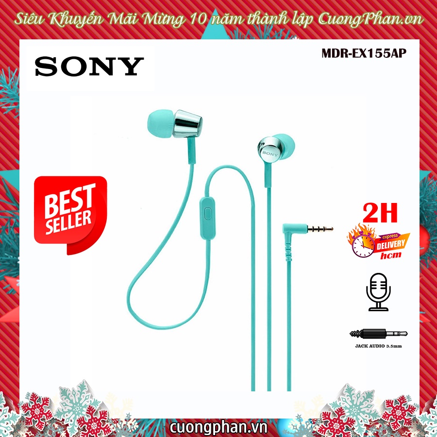 Tai Nghe Nhét Tai Sony EX155AP - Hàng Chính Hãng Sony Việt Nam