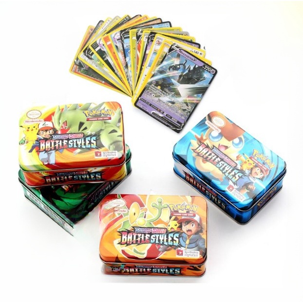 Đồ chơi Thẻ Bài Pokemon Hộp Sắt Thẻ Bóng Đẹp, Phiên Bản Tiếng Anh Đầy Đủ YD