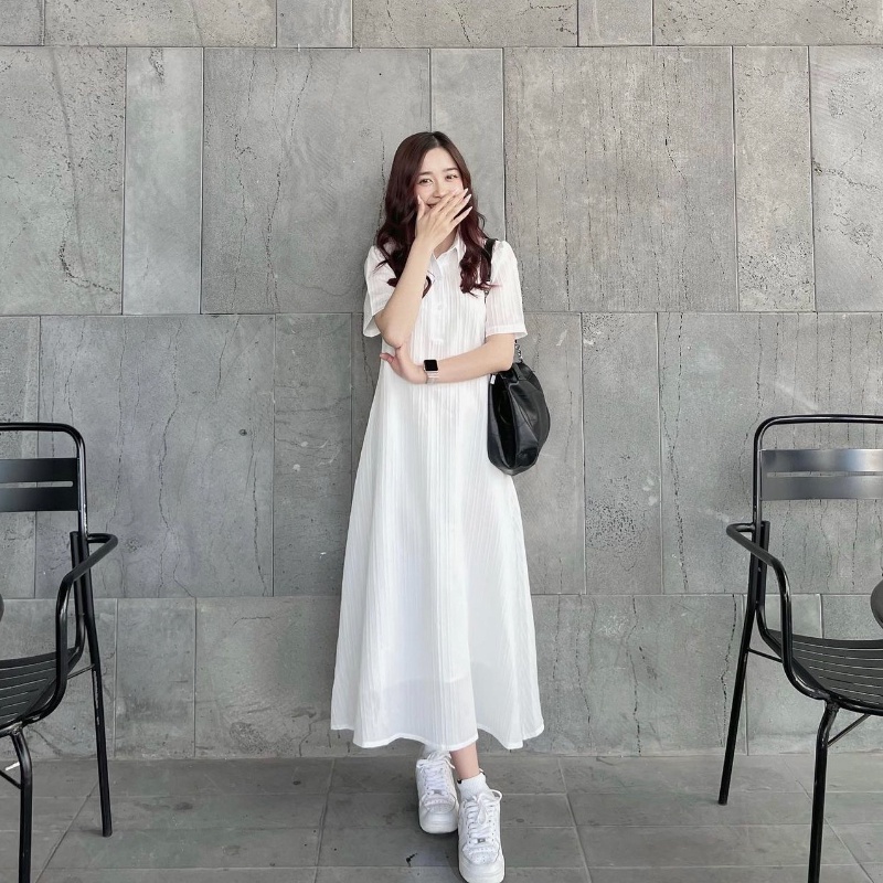 Váy Polo Cổ Đức Dáng Dài Nhiều Màu Freesize Tặng Kèm Váy 2 Dây
