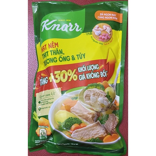 Hạt nêm thịt thăn, xương ống, tủy Knorr - gói 170g + thêm 30%