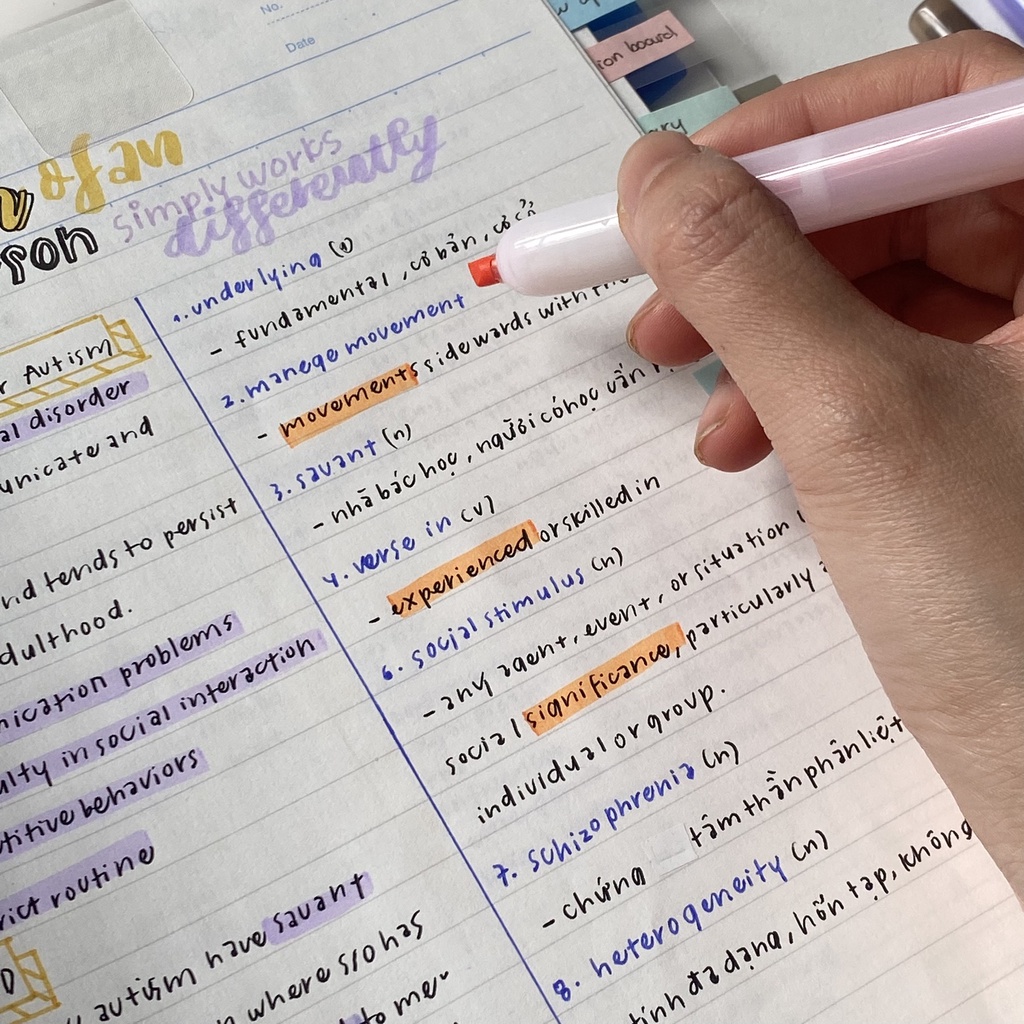 Bút bấm Highlighter, đánh dấu DS nhiều màu sắc