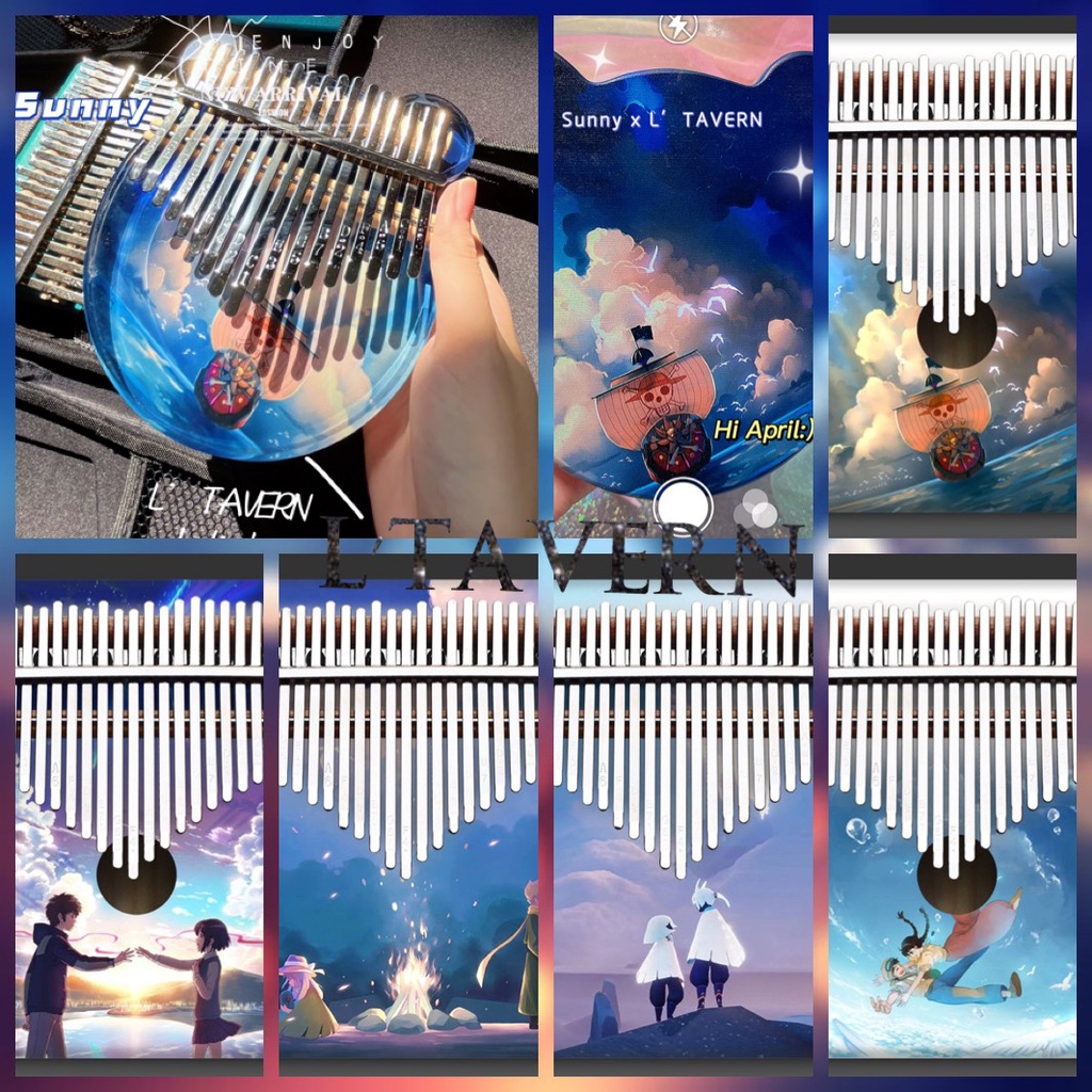 Hot Đàn kalimba anime trong suốt kalimba 17 21 phím One piece Sky children of the light Ghibli