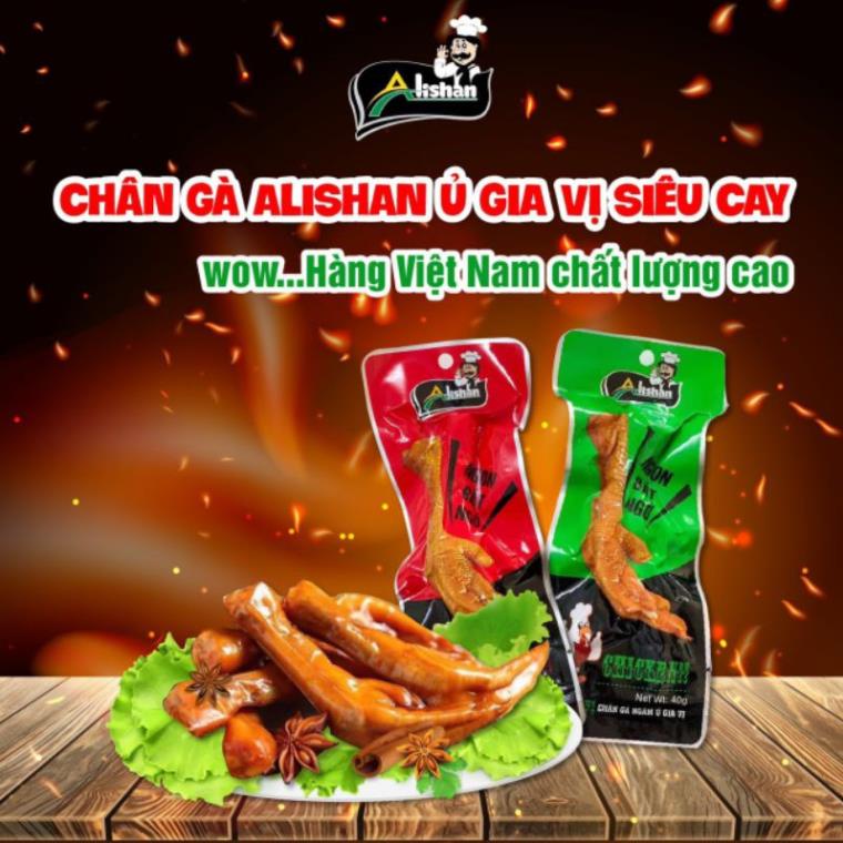 Bịch 30 chân gà Alishan 40g ủ vị xì dầu tỏi ớt siêu ngon