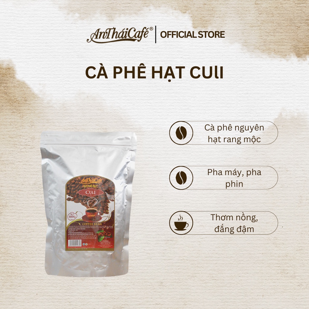Cà phê hạt Culi nguyên chất 500gr