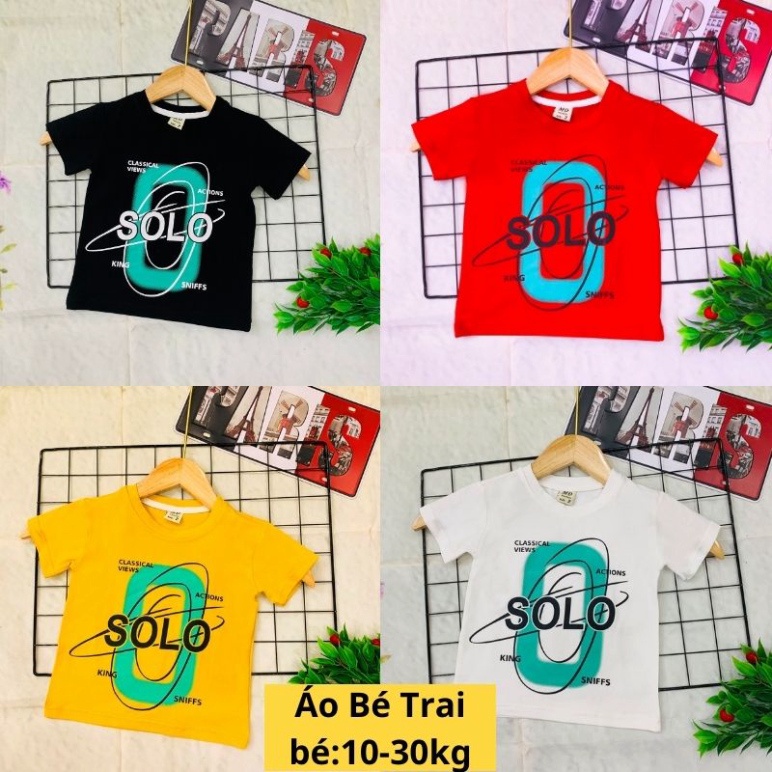 2023 Áo bé trai ngắn tay Bonbon Kids Áo thun chất vải cotton cho trẻ từ 10 - 30 kg B21203