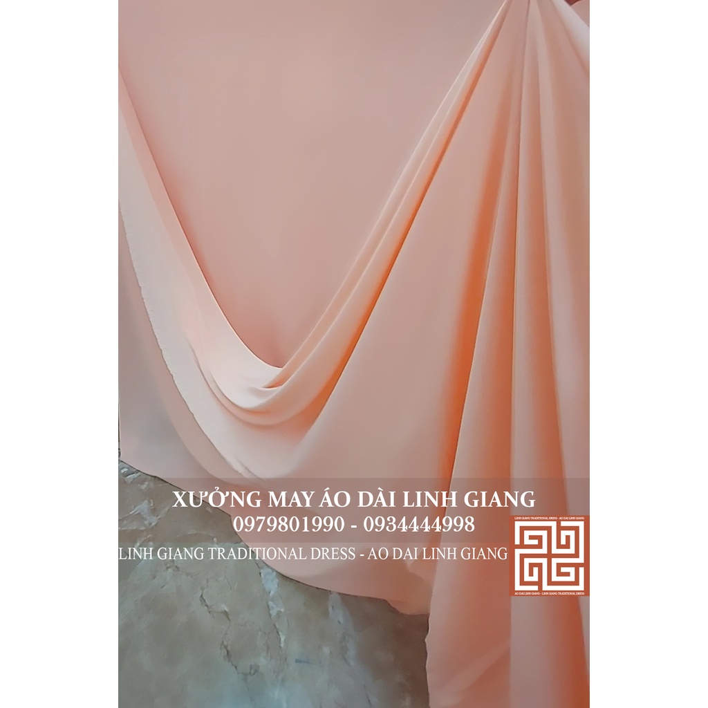 ÁO DÀI MÀU CAM SỮA _ LỤA NHẬT _ CO GIÃN