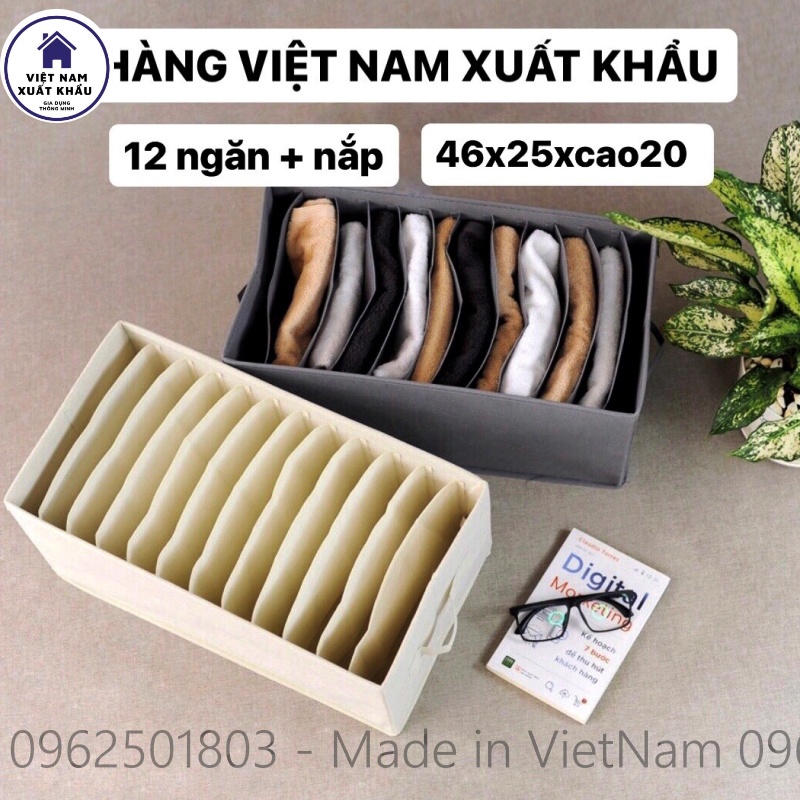 Hộp 12 Ngăn Đựng Quần Áo Vô Cùng Tiện Lợi Hàng VN SX