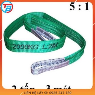 Dây cáp vải cẩu hàng 2 tấn - bản 50mm - hệ số 5:1 - 3 mét - cáp thép thái bình vina