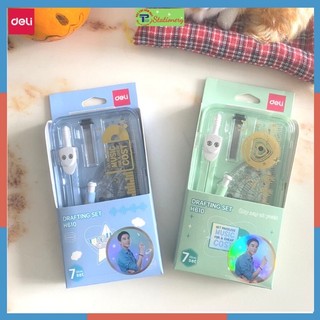 Compa bộ deli h610 chì bấm - tặng 1 bút chì cao cấp