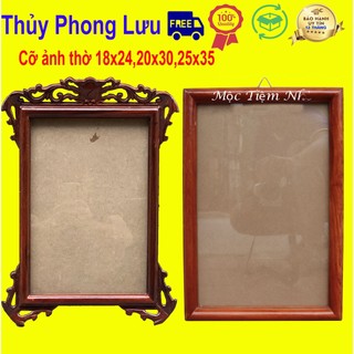 Khung ảnh thờ treo tường đơn hoa lá tây gỗ hương khung hình thờ treo