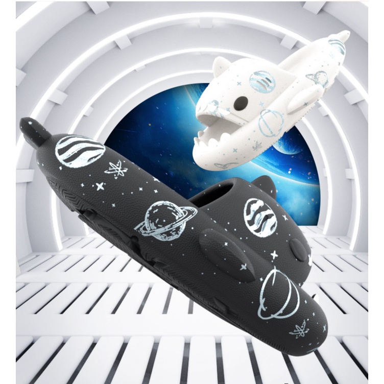 Dép Cá Mập Phi Hành Gia đế cao 4cm loại 1 dễ thương size lớn cho nam nữ phong cách ulzzang hottrend