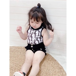 Set Áo Thun Quần Đen Siêu Cưng Bé Gái