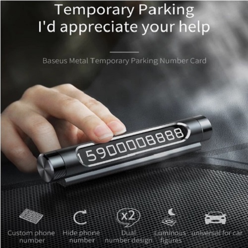 Bảng số điện thoại hiển thị 2 số dùng trên xe hơi Baseus All Metal Temporary Parking Number Plate Series 2