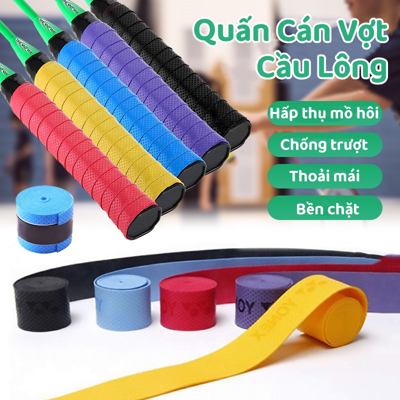 Quấn Cán Vợt Tennis Và Cầu Lông Chống Trơn Cuốn Cán Cần Câu , Vợt Cầu Lông , xe đạp HotSports chống trượt thấm mồ hôi