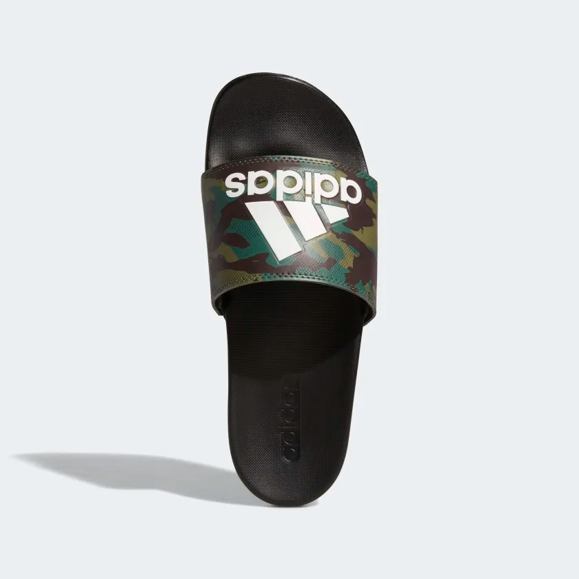 Dép chính hãng Adidas Adilette Comfort unisex phối màu đen họa tiết camo logo trắng