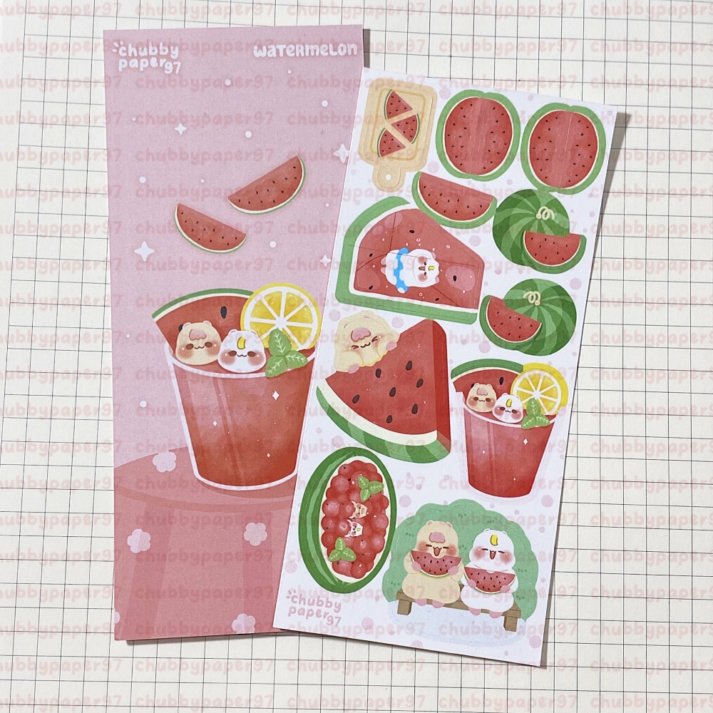 Sticker / hình dán DƯA HẤU | chubbypaper97