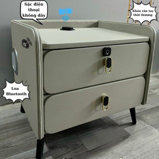  Tủ Đầu Giường Táp Đầu Giường Thông Minh Có Sặc Điện Thoại ,Loa Bluetooth Đèn Led 3 màu Khóa Vân Tay- Mộc Decor 