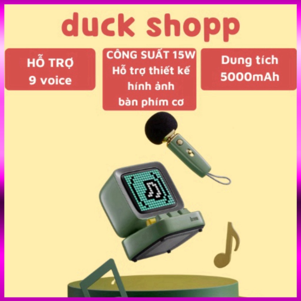 Loa Bluetooth Divoom MIC công suất 15W kết hợp micro karaoke và màn hình bàn phím - Siêu sale giá tốt